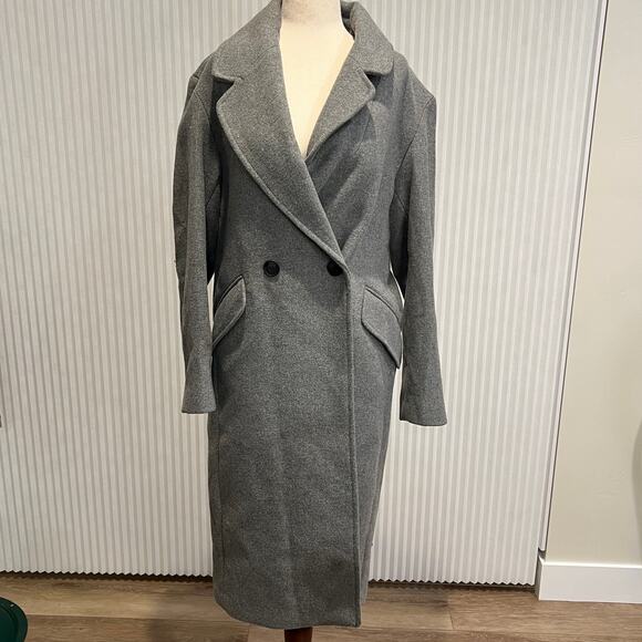 H&M Women's Double-Breasted Coat Size XS In Gray - Picture 4 of 13